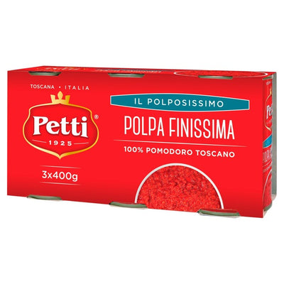 M&S Petti Finely Chopped Tomatoes 100% Italian Tinned Tomatoes 3 x 400g- Buy online at McGrocer