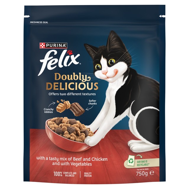 Felix dry cat food Beef Chicken & Vegetables 750g - British product