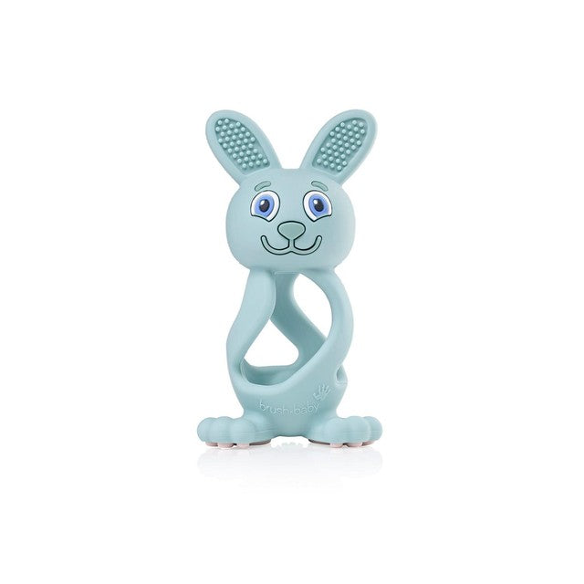 Brush-Baby Bobbie Bunny Teether Toy Eucalyptus Green - British product