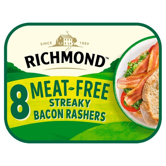 Richmond vegan streaky bacon rashers 120g, imported from the UK