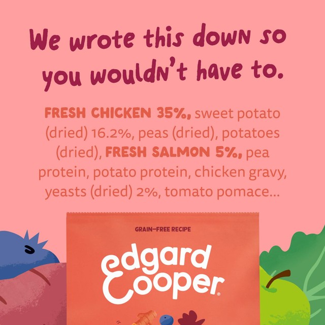 Edgard & Cooper Senior grain-free dry dog food chicken salmon, UK version