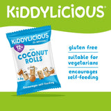 Kiddylicious Original Mini Coconut Rolls baby snacks 8 x 7g, UK version
