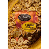 Natural Days sweetened fried banana chips 175g, imported from the UK