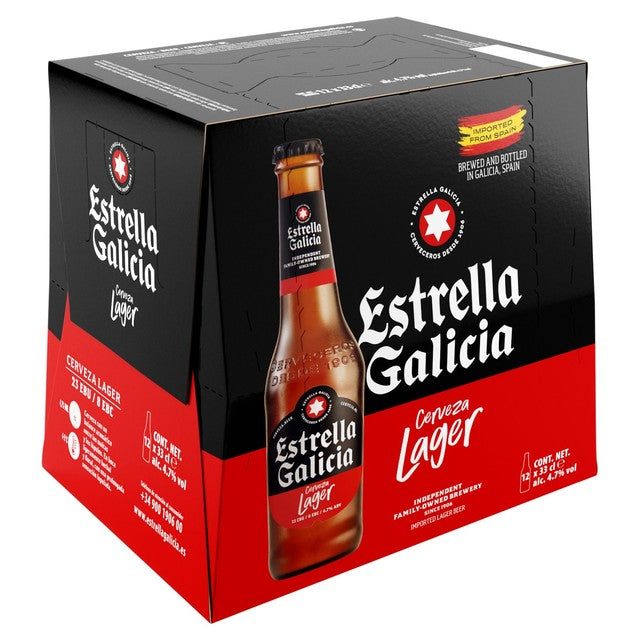 Estrella Galicia Premium Spanish Lager 12 x 330ml bottles - British product