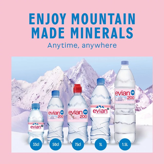 Evian still mineral water 1.5L - British product