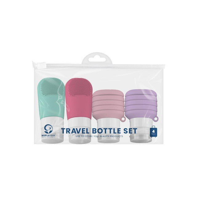 Gem Imports silicone travel bottle set collapsible textured bottles - British product