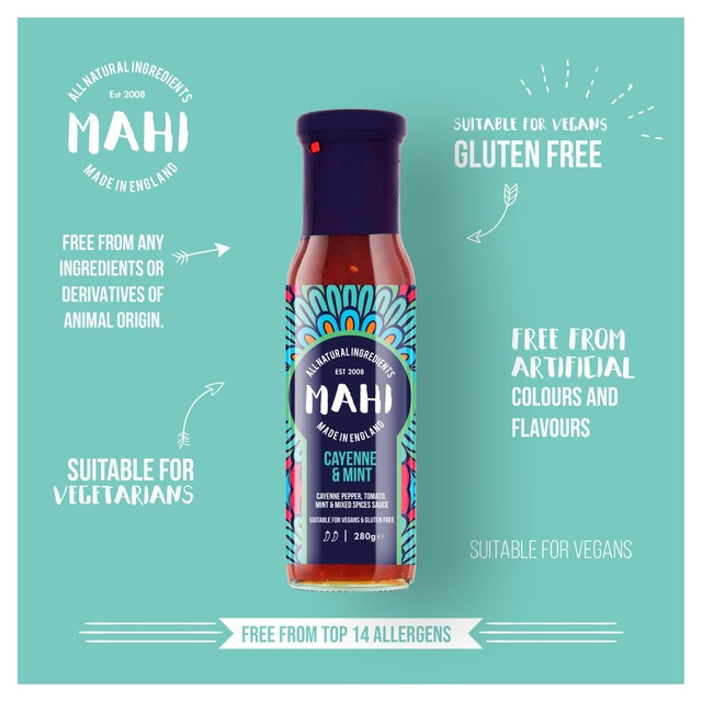 Mahi cayenne & mint sauce 280ml, imported from the UK