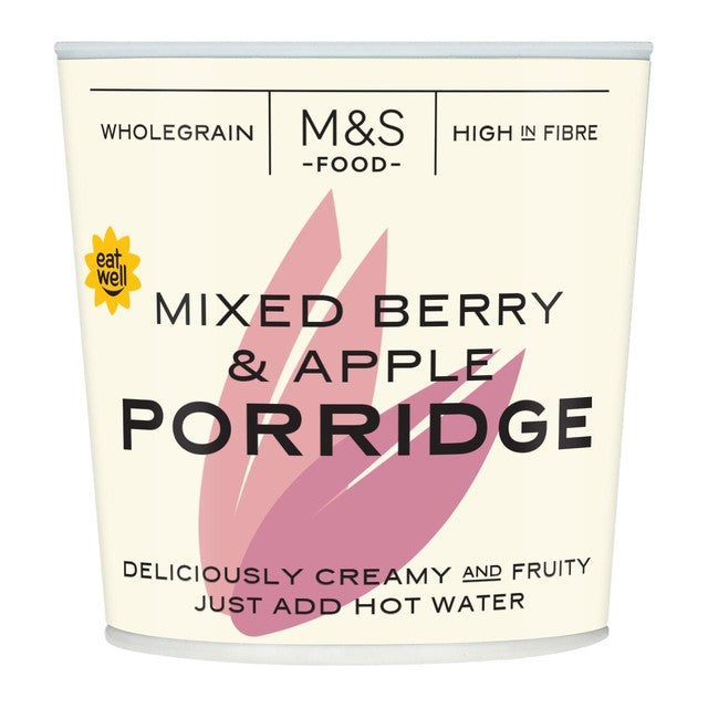 M&S mixed berry and apple porridge pot, imported from the UK