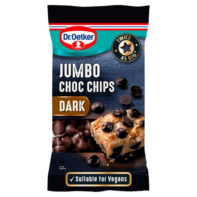 Dr. Oetker jumbo dark chocolate chips 125g - British product