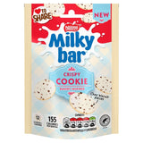 Milkybar crispy cookie white chocolate buttons 86g, imported from the UK