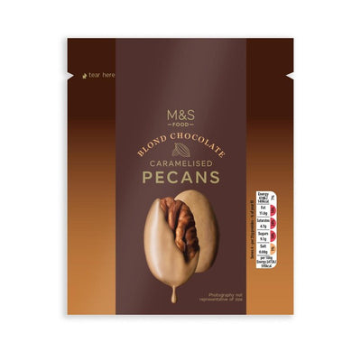 M&S M&S Blond Chocolate Caramelised Pecans Sweet Treat 100g- Buy online at McGrocer