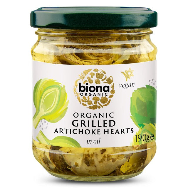 Biona grilled artichoke quarters 190g - British product