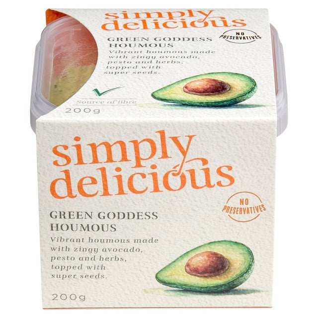 Simply Delicious Green Goddess houmous 200g (British brand)