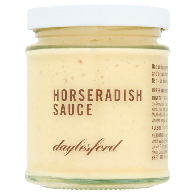Daylesford Organic Horseradish Sauce jar 170g, UK version