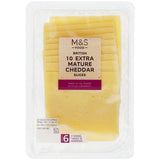 M&S extra mature cheddar cheese slices 250g, imported from the UK