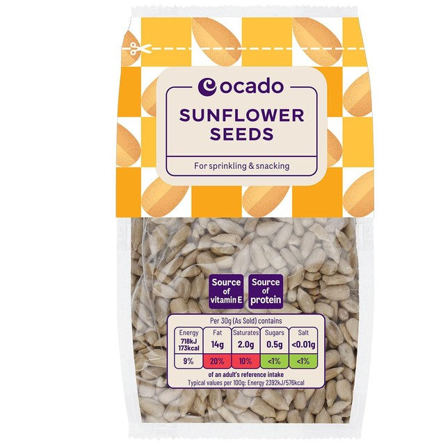 Ocado sunflower seeds 100g, imported from the UK