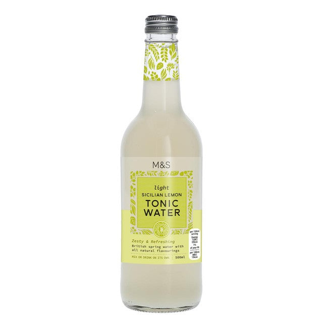 M&S Light Sicilian Lemon Tonic Water 500ml, imported from the UK