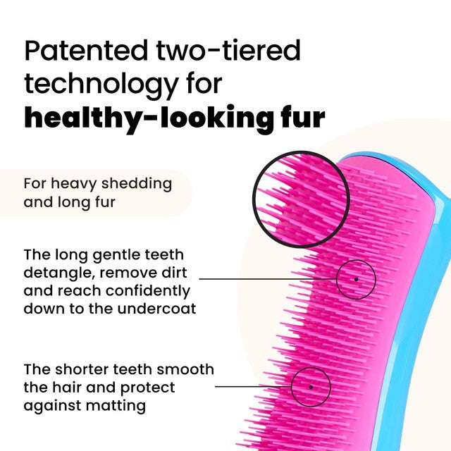 Tangle Teezer De-shedding Dog Grooming Brush Blue Pink, imported from the UK