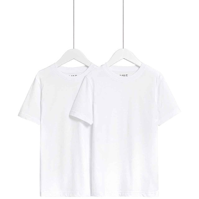 M&S T-Shirt White 9-10 Years, imported from the UK