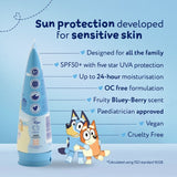 Childs Farm Bluey SPF50+ sun cream for children, UK version