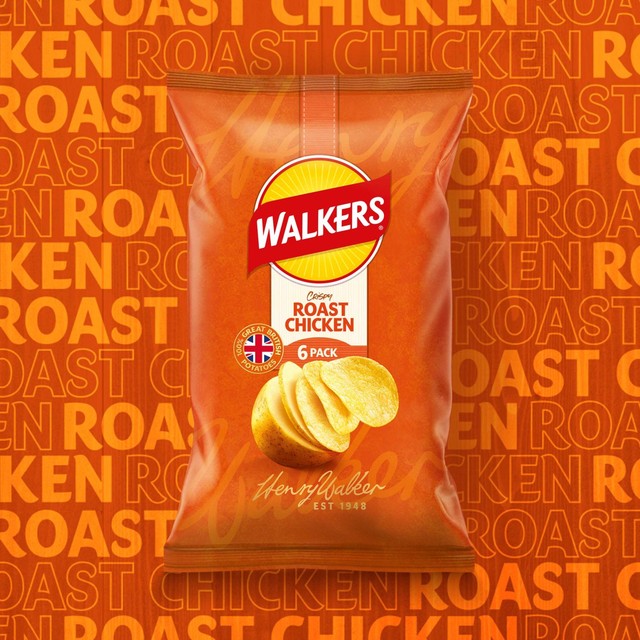 Walkers Roast Chicken crisps 6 bags (British brand)