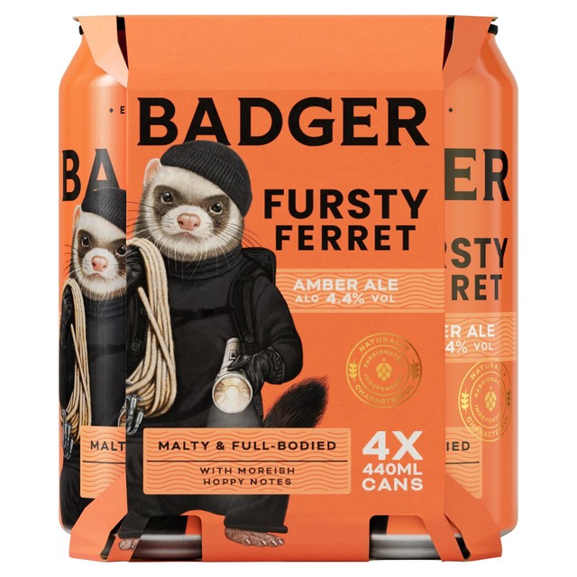 Badger Fursty Ferret amber ale 4 x 440ml cans - British product