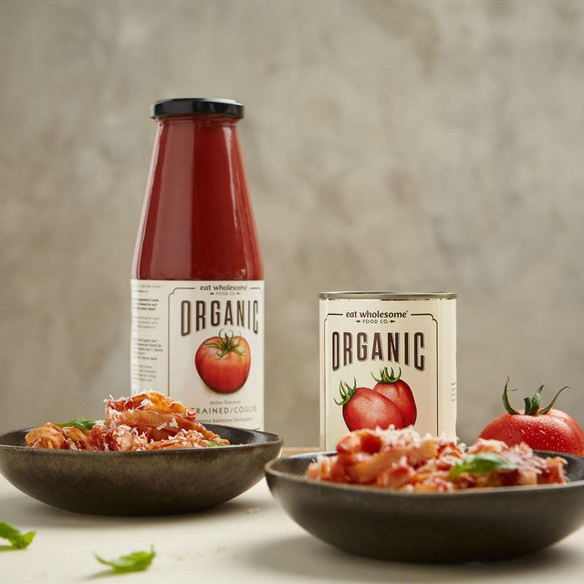 Eat Wholesome organic peeled plum tomatoes 400g - British product