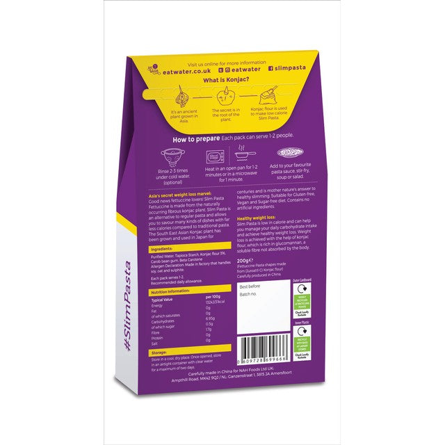 Eat Water Slim Fettuccine Pasta 200g - British product