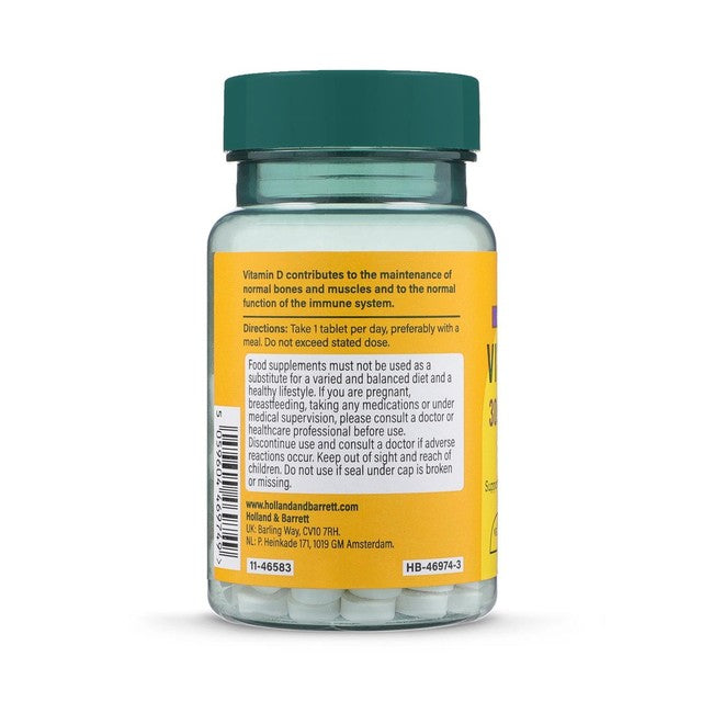 Holland & Barrett Vitamin D 3000 IU supplement 120 tablets, UK version