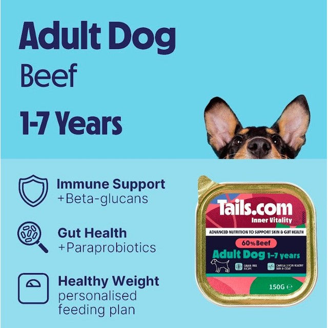 Tails Beef Wet Dog Food 150g (British brand)