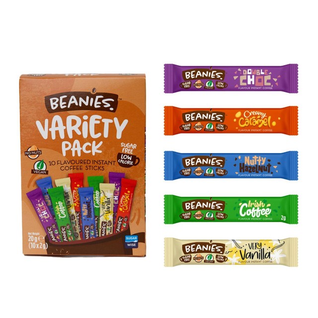 Beanies flavoured instant coffee sticks variety pack 20g - British product