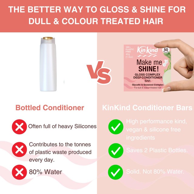 KinKind Make Me Shine solid conditioner bar 40g, UK version