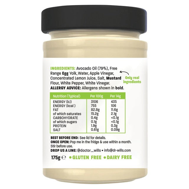 Dr Wills All Natural Avocado Oil Mayo 175g - British product