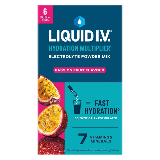 Unilever Liquid I.V. passion fruit hydration sachets 6x16g, UK version