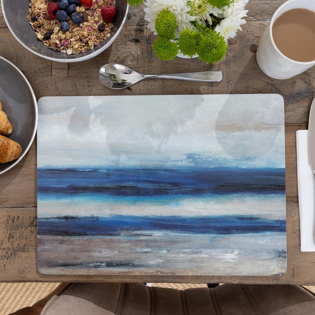 Creative Tops Blue Abstract placemats pack of 4 30x23cm - British product
