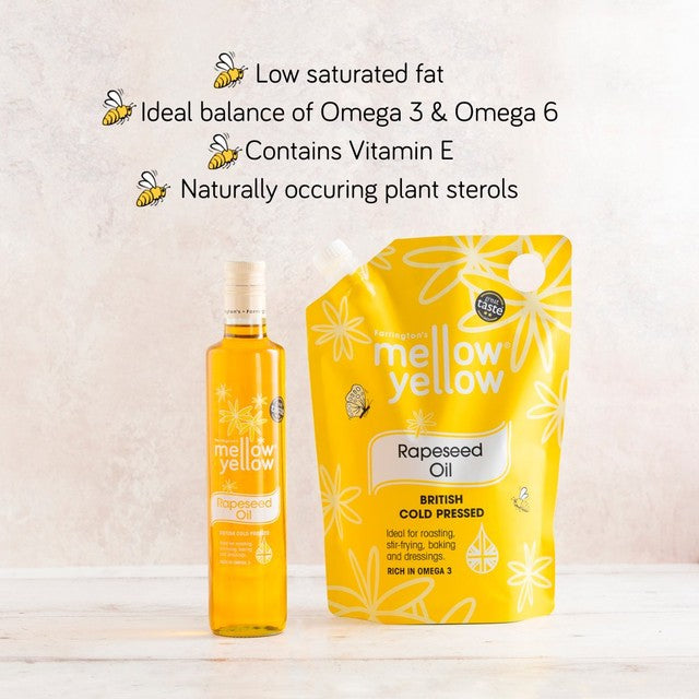 Farrington's Mellow Yellow cold pressed rapeseed oil 2L - British product