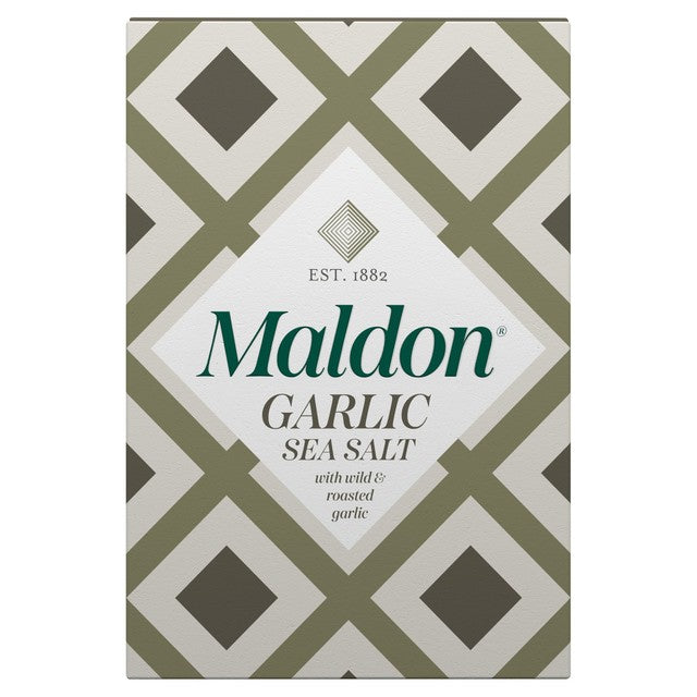 Maldon Garlic Sea Salt Wild and Roasted 100g, imported from the UK