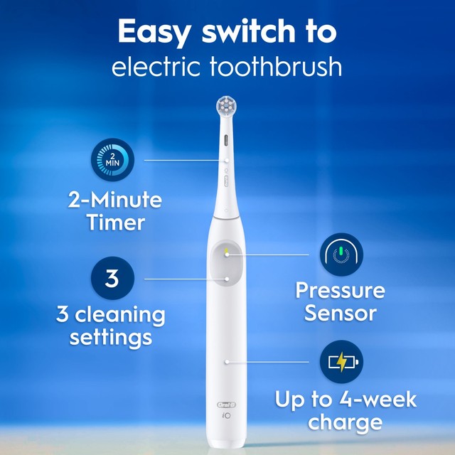 Oral-B iO2 Series Simple White electric toothbrush, imported from the UK
