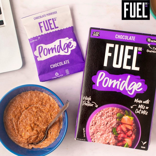 FUEL10K chocolate protein porridge sachets 10 x 36g - British product