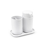 Brabantia white bathroom accessory set of 3 - British product