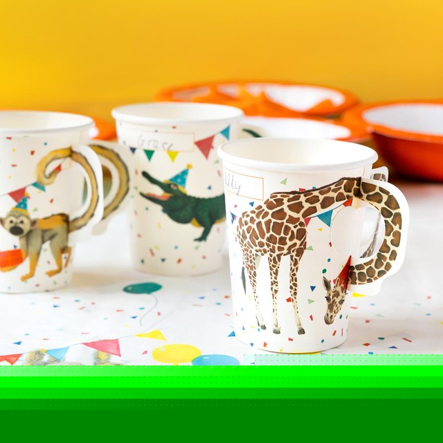 Talking Tables Safari Tier Pappbecher 8er-Pack (britische Marke)
