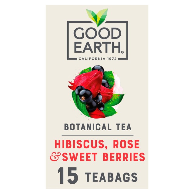 Good Earth herbal tea bags hibiscus, rose & sweet berries 15 per pack, UK version