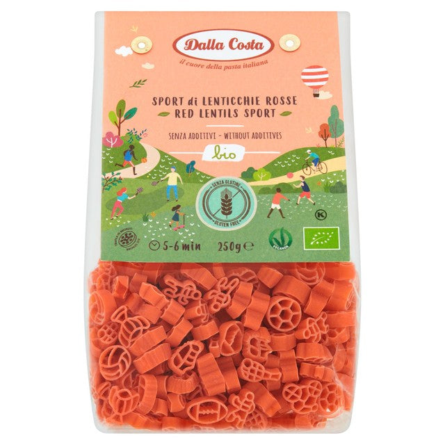 Della Costa Organic Red Lentil Sport Pasta 250g - British product
