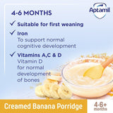 Aptamil Creamed Banana Porridge Baby Cereal 125g - British product