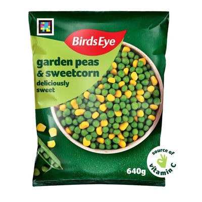 Vögelauge Erbsen und Zuckermais Tiefkühlgemüse 640g
