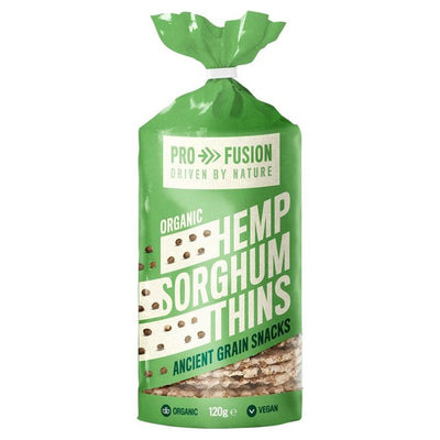 M&S Profusion Organic Hemp Sorghum Thins Savoury Snack 120g- Buy online at McGrocer