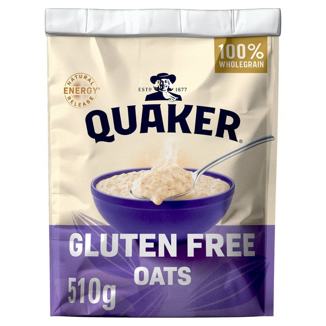Quaker Gluten Free Oats Cereal 510g, imported from the UK
