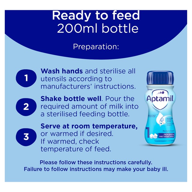 Aptamil First Infant Milk ready-to-feed liquid 4x200ml - British product