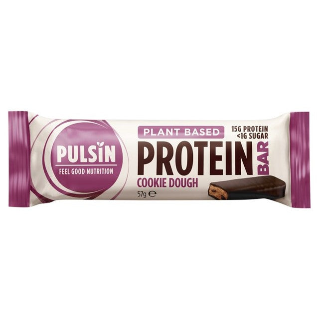 Pulsin cookie dough protein bar 57g, imported from the UK