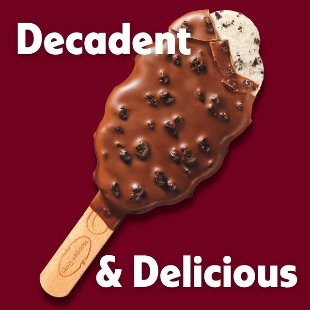 Häagen-Dazs Crunchy Cookies & Cream ice cream sticks 3 x 80ml, UK version